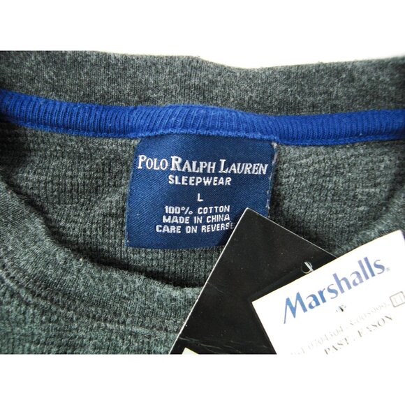 Polo Ralph Lauren Sleep Shirt Mens Large Waffle Knit Thermal Pullover - Picture 5 of 6